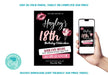 DIY 18th Birthday Invitation For Girl | Black Pink 18th Birthday invite Template