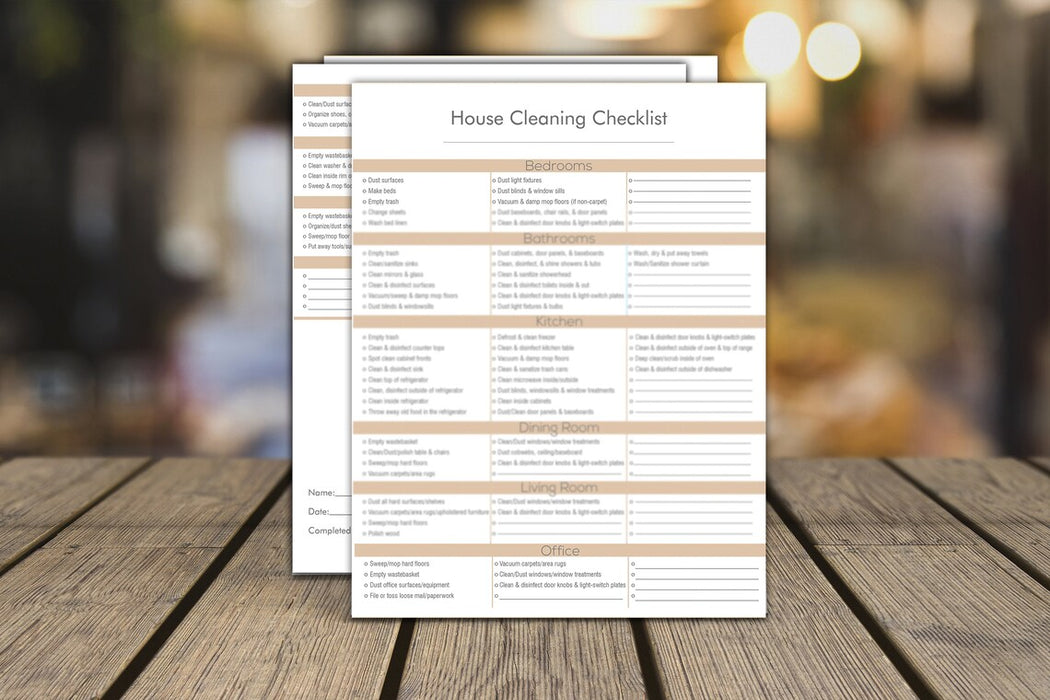 Printable Room by Room Home Cleaning Checklist | Housekeeping Weekly ...