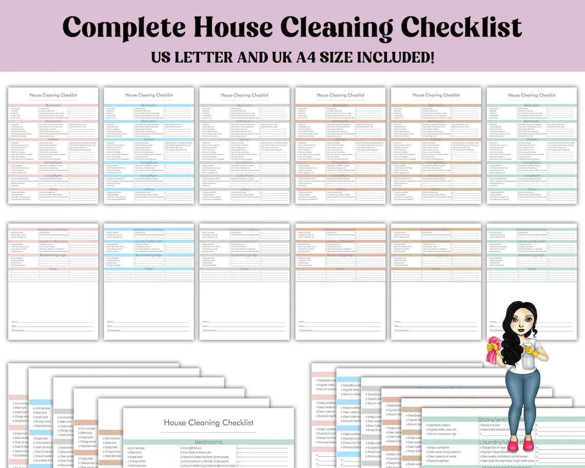 Printable Room by Room Home Cleaning Checklist | Housekeeping Weekly Monthly Cleaning List - Posh Park printable-room-by-room-home-cleaning-checklist-housekeeping-weekly-monthly-cleaning-list-posh-park