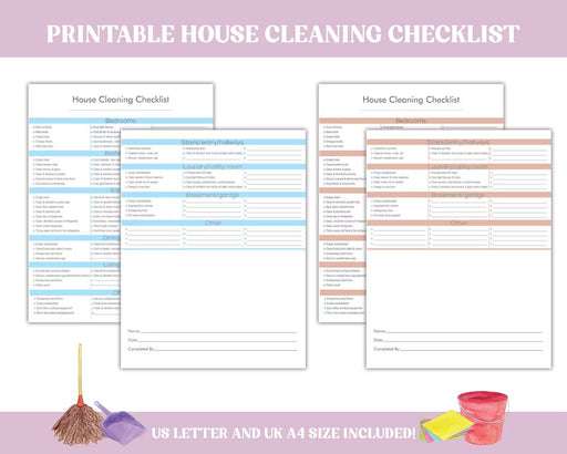 Printable Room by Room Home Cleaning Checklist | Housekeeping Weekly Monthly Cleaning ListPrintable Room by Room Home Cleaning Checklist | Housekeeping Weekly Monthly Cleaning List