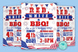 Customizable Red White Blue BBQ Invite Flyer | Barbecue Cookout Invitation Template