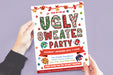 DIY Ugly Sweater Holiday Party Invite Flyer | Ugly Sweater Contest Invitation Template