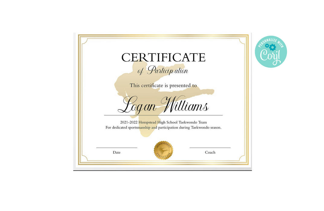karate certificates templates free