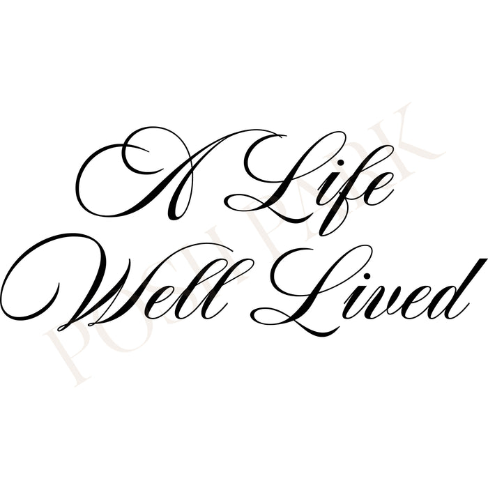 Sets of 4 A Life Well Lived Funeral Program Header | Transparent Pre-made Funeral Word Art Title