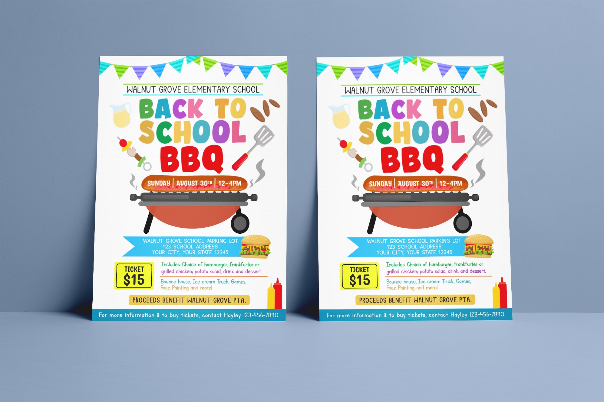 Editable Back To School Bbq Picnic Party Invitation Flyer Template ...