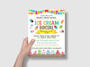 ice cream party, popsicle invitation, printable flyers, ice cream social, Ice cream invitation, pto pta flyer, school fundraiser, ice cream poster, fundraiser flyer, school flyer church flyer, summer birthday, flyer template
