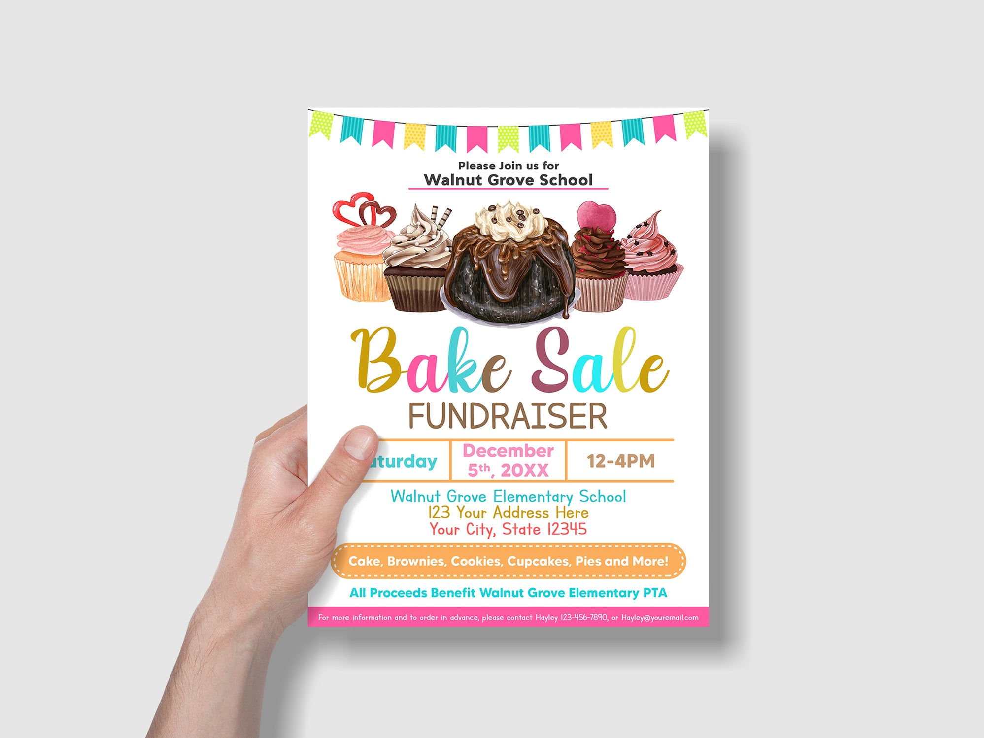 DIY Editable Bake Sale Fundraiser Flyer Template — Posh Park