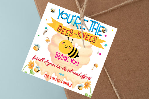 Gift Tags, teacher gift tags, teacher appreciation, You're the, bees knees, gift tag printable, thank you staff, thank you gift tag, tag template, appreciation tags, for  employees, gift tag editable