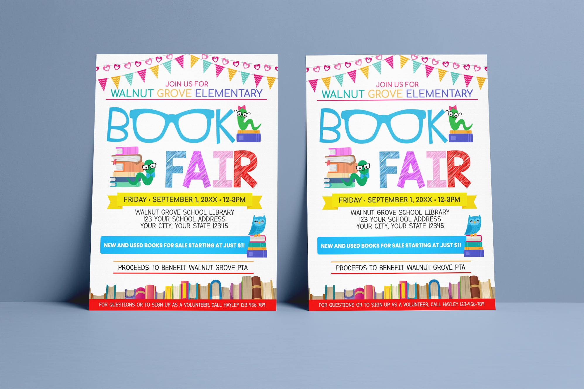 Fundraiser Event and Book Fair Flyer Template — Posh Park