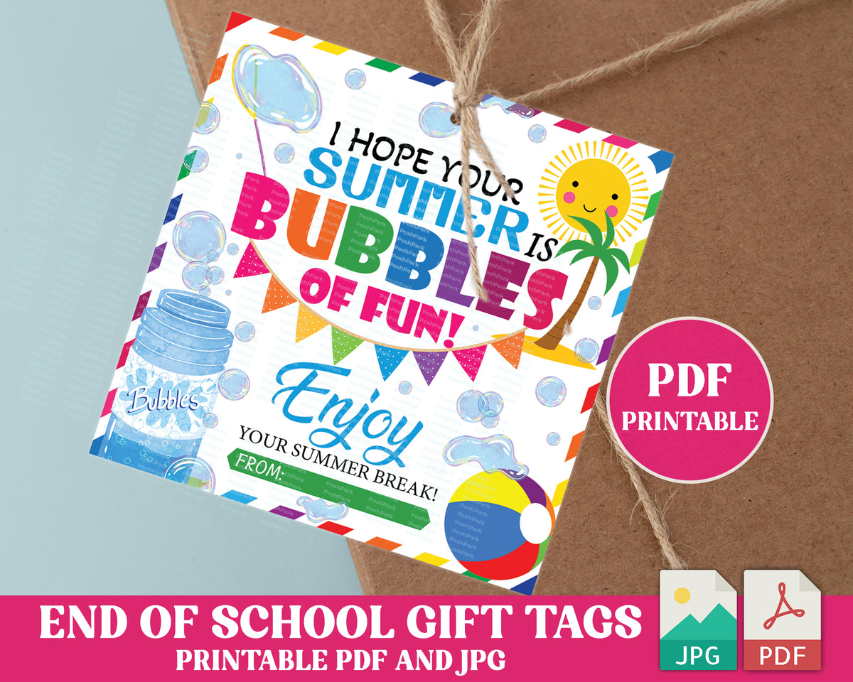 printable-bubbles-of-fun-summer-gift-tag-pdf-end-of-school-year-favor-posh-park for End Of Year Bubble Gift Tags Printable Free Printable Bubbles of Fun Summer Gift Tag, PDF End of School Year Favor — Posh Park for End Of Year Bubble Gift Tags Printable Free
