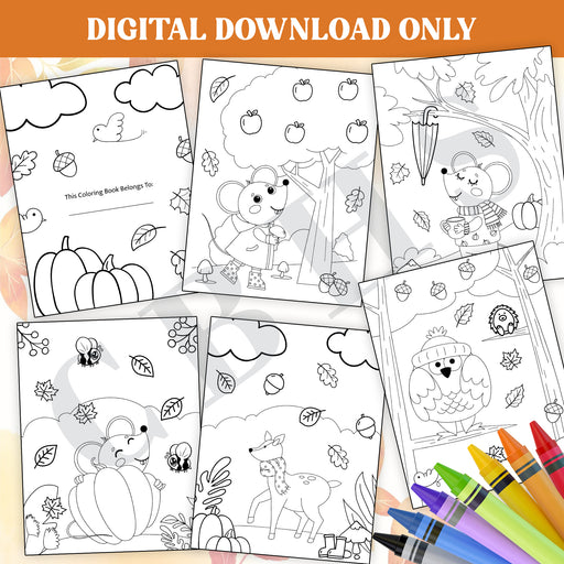 Printable Fall Coloring Bookmarks