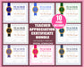 DIY Teacher Appreciation Award Certificate Template Bundle Set of 10