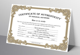Editable Custom Certificate of Authenticity Template — Posh Park