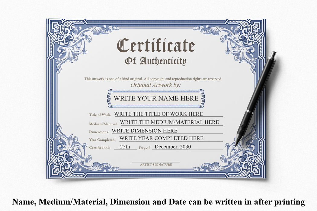 thumbnail image 2 of Mini Certificate Of Authenticity, 5 X 7 Inch Premium Certificates, Perfect For Valuations, Gifts, Collectibles And Artwork, Bulk Pack Of 48 2 of 9