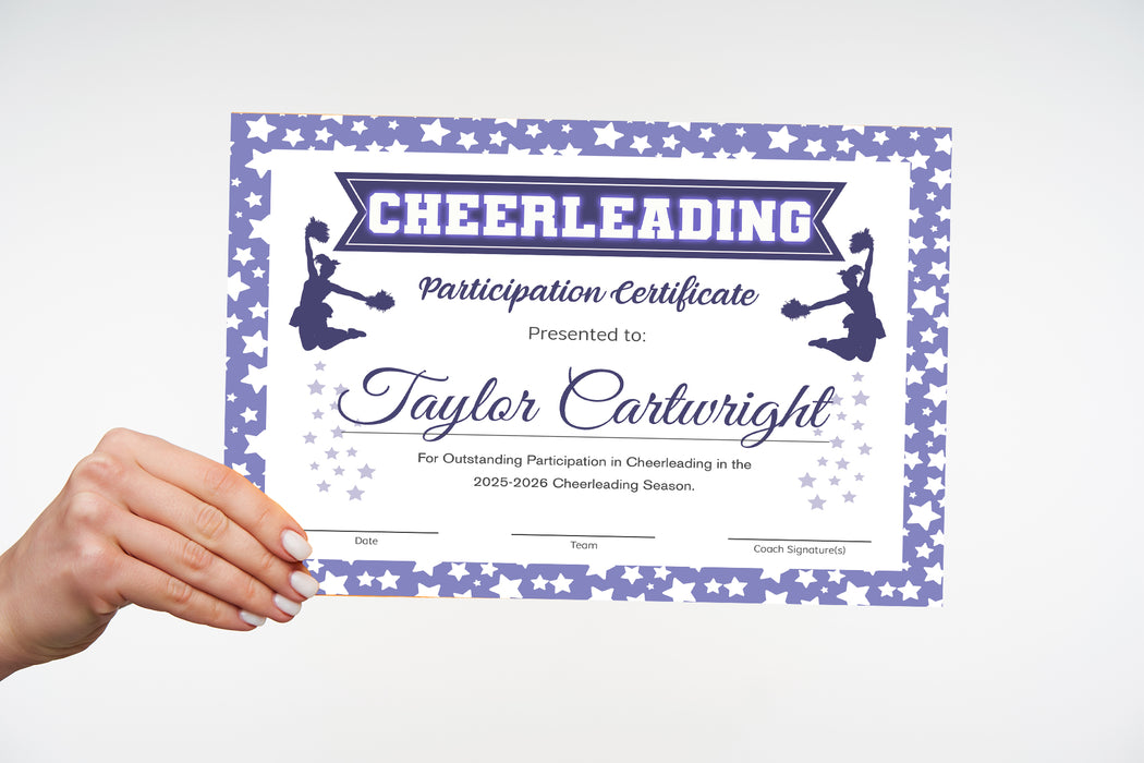 diy-set-of-2-cheerleader-certificates-bundle-editable-purple-and-pink-posh-park for Free Printable Cheerleading Coach Printables DIY Set of 2 Cheerleader Certificates Bundle, Editable Purple and Pink — Posh Park for Free Printable Cheerleading Coach Printables