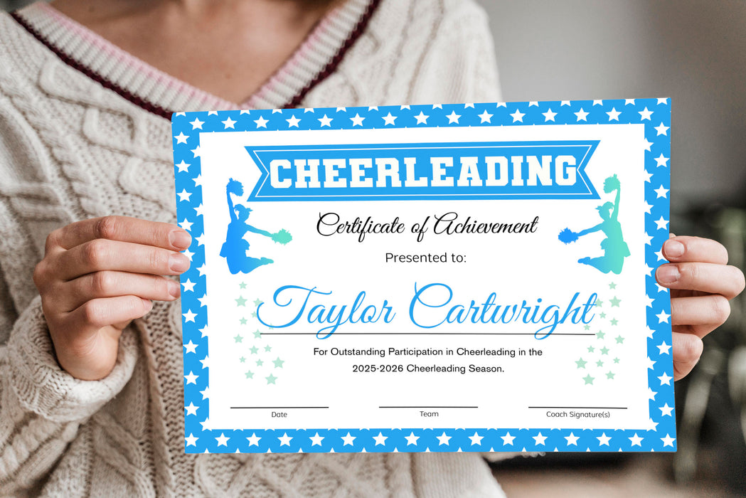 DIY Editable Cheerleader Certificate Light Blue, Customizable Sports A — Posh Park diy-editable-cheerleader-certificate-light-blue-customizable-sports-a-posh-park