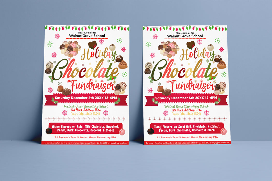 Chocolate Raffle Display DIY Editable Holiday Chocolate Fundraiser Flyer, Christmas Candy Flyer ...