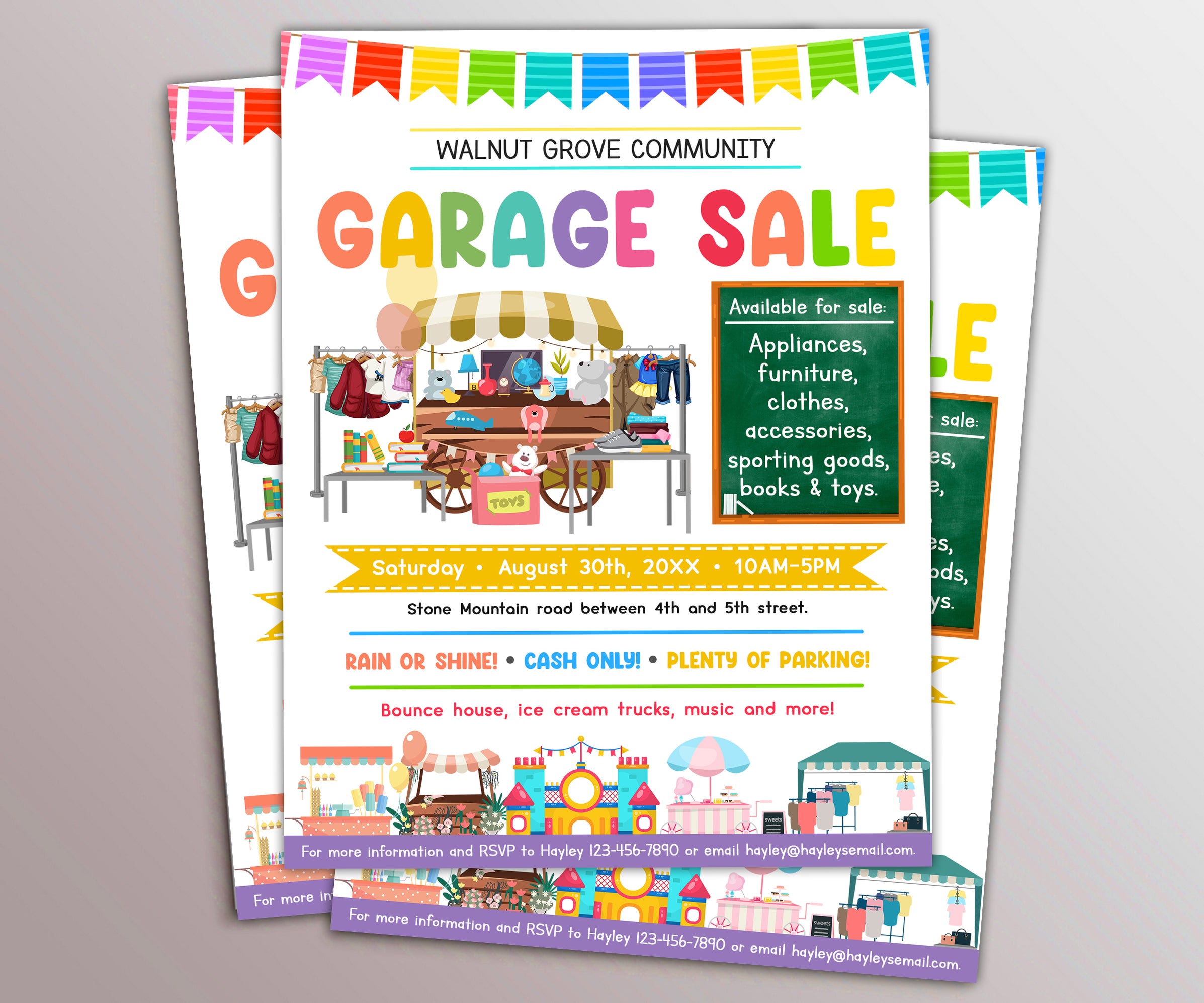 Community Garage and Yard Sale Template Flyer — Posh Park