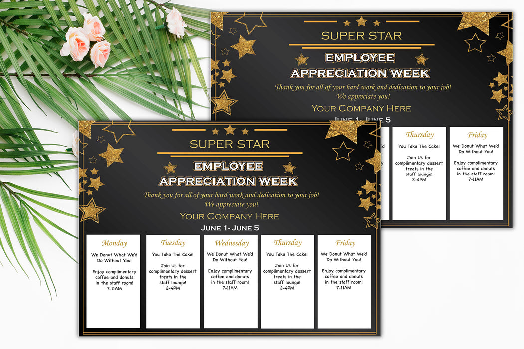 Pro Apperciation Week DIY Staff Appreciation Week Template, Customizable Employee Appreciati ...