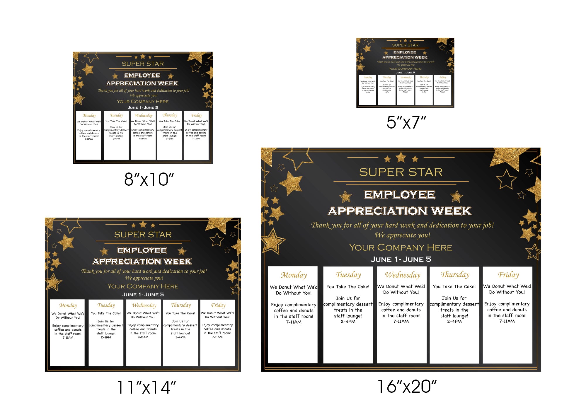 Pro Apperciation Week DIY Staff Appreciation Week Template, Customizable Employee Appreciati ...