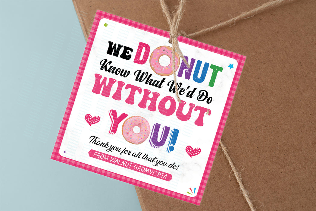 printable thank you, staff appreciation, Thank You Gift Tag, donut appreciation,  tags, teacher gift, donut gift, team gifts, donut thank you tag, Coffee Gift Tag, Donut tags, treat bag tags, editable gift tags