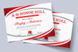 AB Honor Roll Certificate Red  | School Award Template