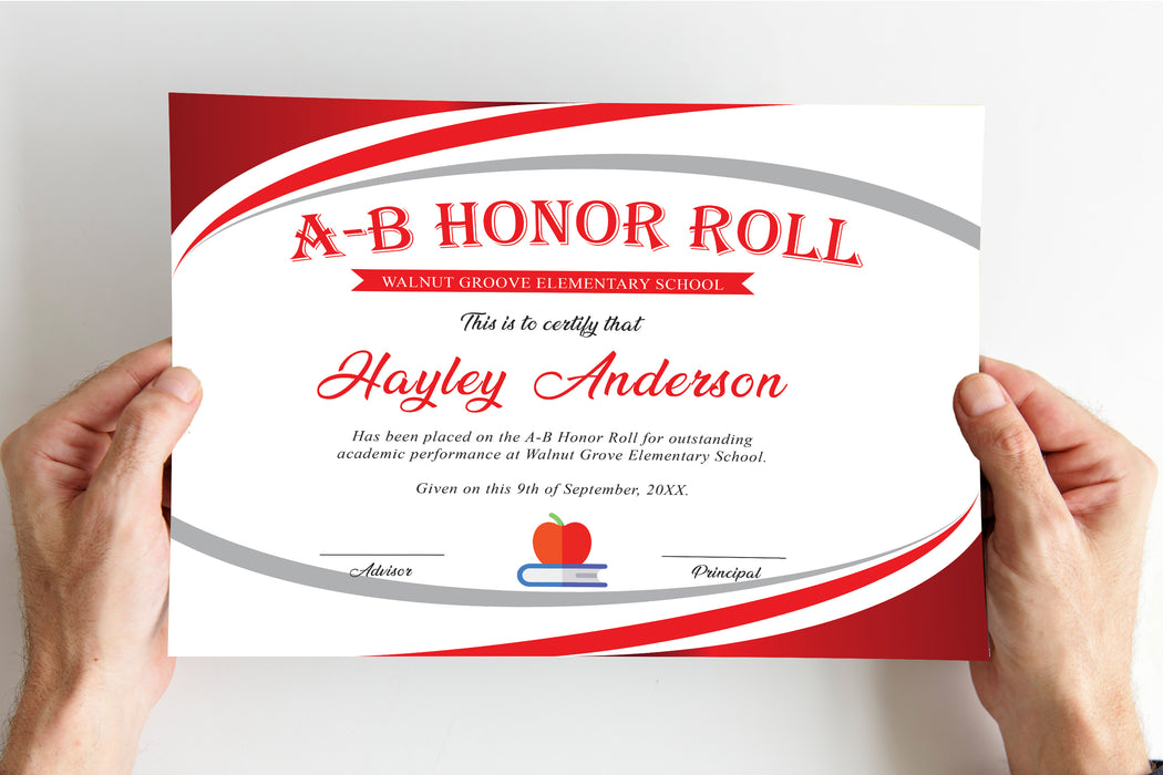 ab-honor-roll-certificate-red-school-award-template-poshpark-posh-park for A B Honor Roll Certificate Free Printable AB Honor Roll Certificate Red | School Award Template - PoshPark — Posh Park for A B Honor Roll Certificate Free Printable