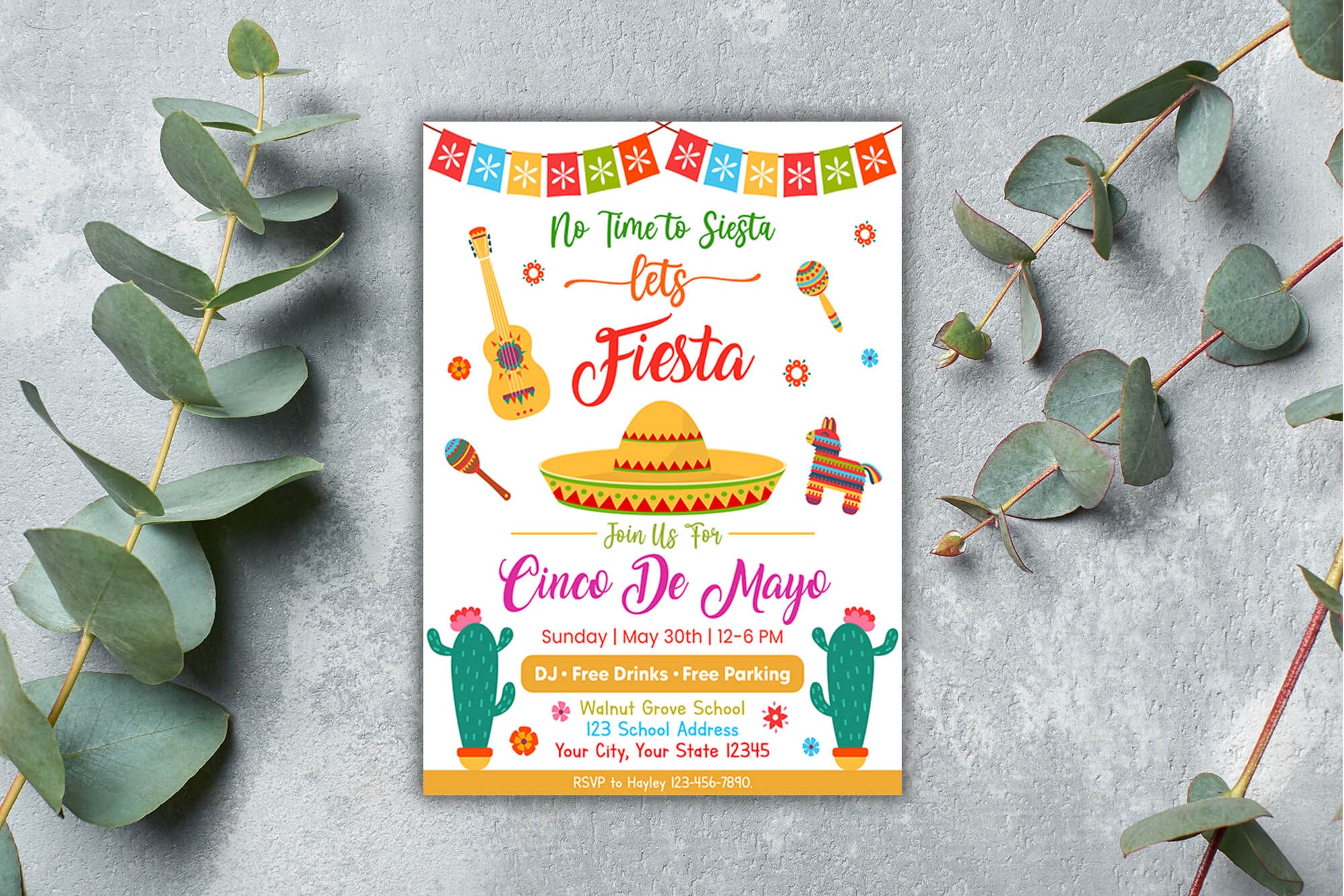Customizable Cinco De Mayo Invitation Flyer Template | Mexican Fiesta ...