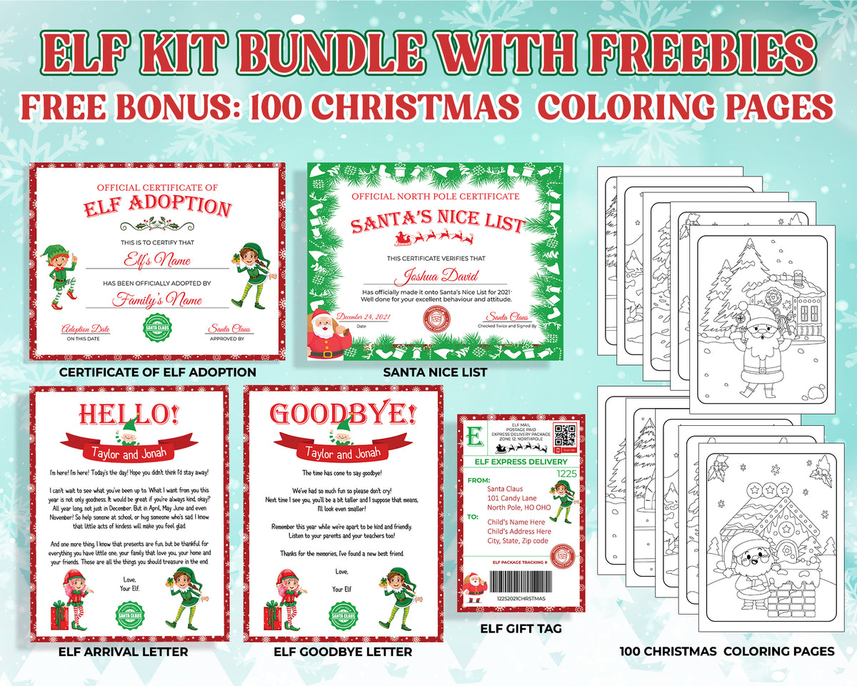 Elf Kit with Christmas Colouring Pages Printable — Posh Park