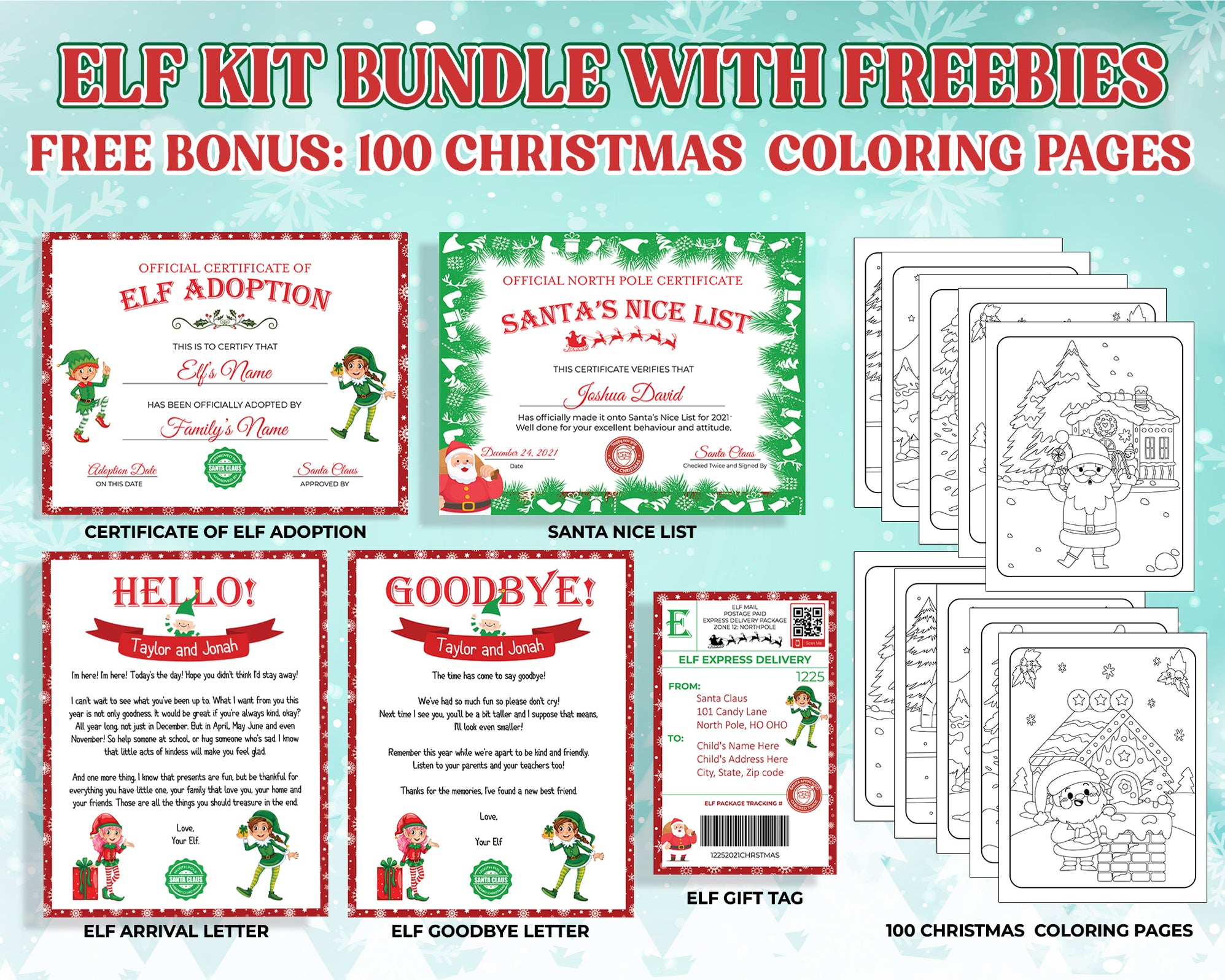 Elf Kit with Christmas Colouring Pages Printable — Posh Park