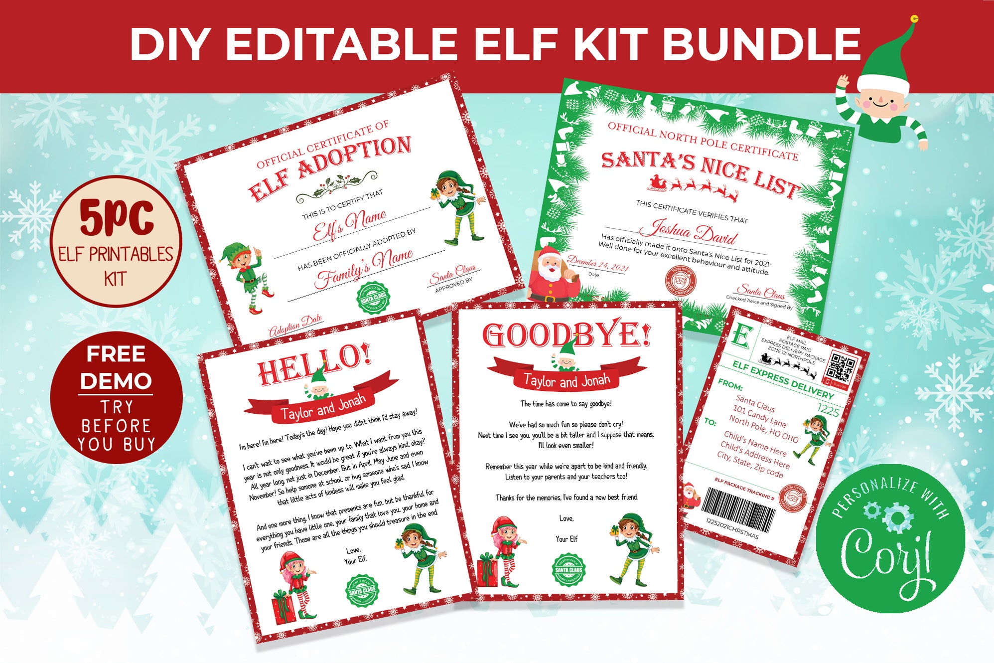 Elf Kit with Christmas Colouring Pages Printable — Posh Park