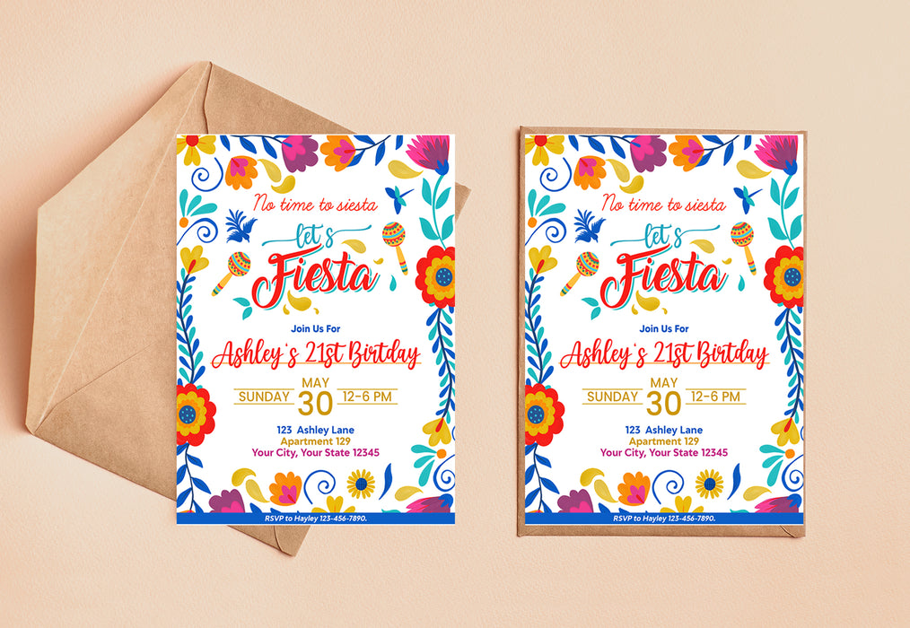 Fiesta Pattern Invite Customizable Cinco De Mayo Invitation Flyer Template | Mexican Fiesta ...