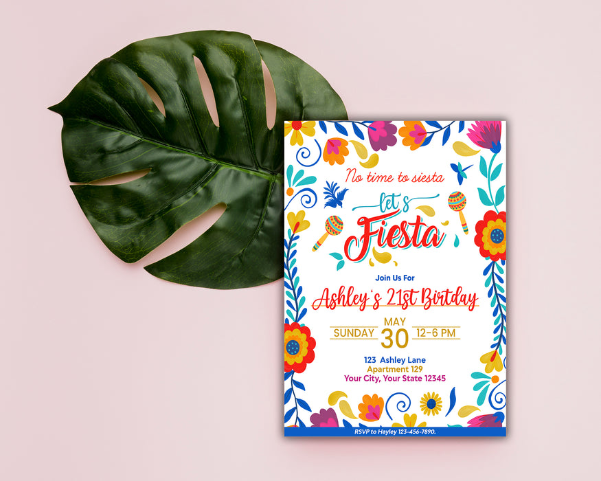 Fiesta Pattern Invite Customizable Cinco De Mayo Invitation Flyer Template | Mexican Fiesta ...