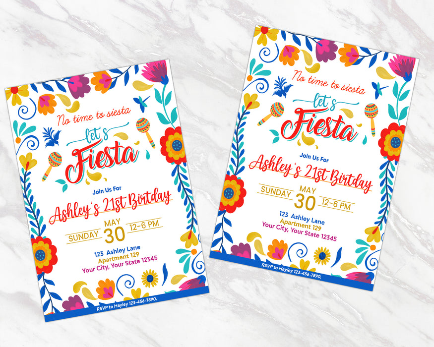 Fiesta Pattern Invite Customizable Cinco De Mayo Invitation Flyer Template | Mexican Fiesta ...