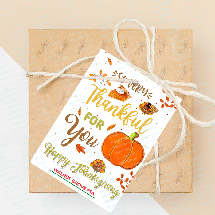 Editable Thanksgiving Favor Tags, Fall Gift Tags, Thankful Grateful For You Thanksgiving Gift Tags