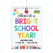 teacher gift tag, student gift tags, first day of school, teacher tags, school open house, back to school gift, teacher tag, open house, back to school night, here's to a, bright school year, school supplies gift, welcome printable