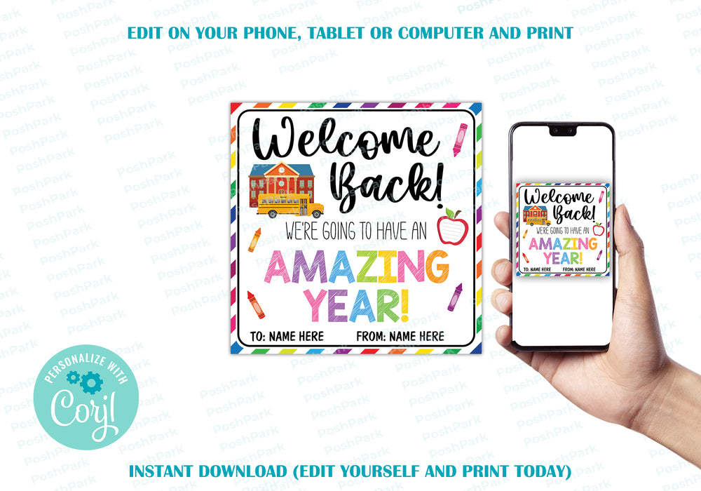 back to school gift, teacher tags, editable gift tag, gift tag printable, back to school gifts, welcome back tag, First Day of, amazing year tag, welcome back to school tags, school gift tag, teacher gift tags, classroom printables