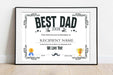 Customizable Best Dad Ever Certificate Award Template