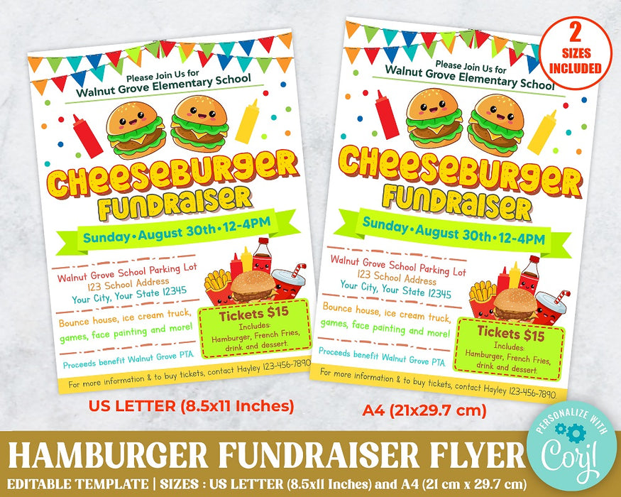 Cheeseburger Fundraiser Template