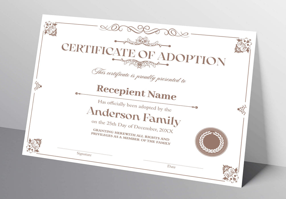 customizable-child-adoption-certificate-template-posh-park for Free Printable Fake Adoption Papers Customizable Child Adoption Certificate Template - Posh Park for Free Printable Fake Adoption Papers
