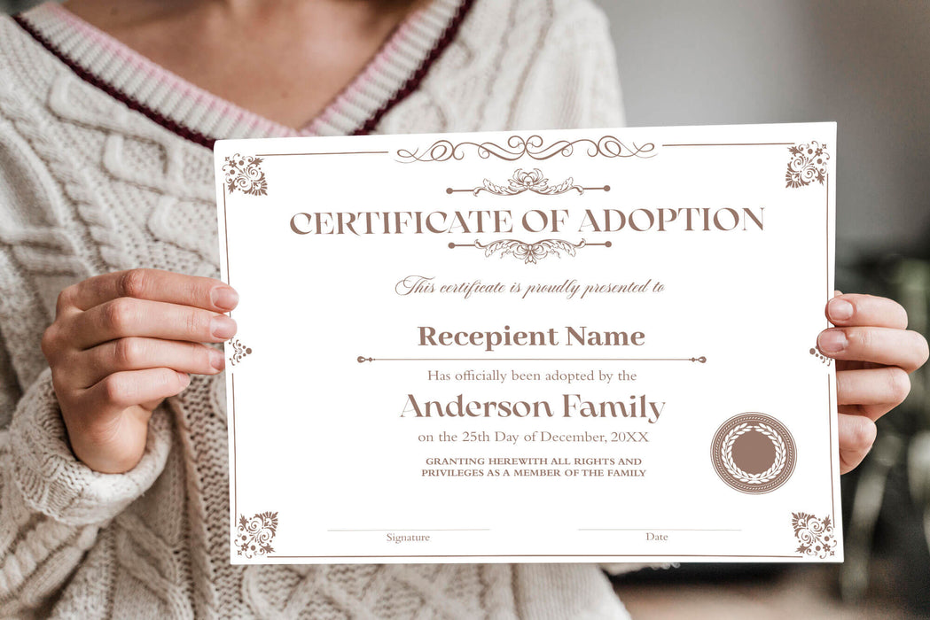 Customizable Child Adoption Certificate Template - Posh Park customizable-child-adoption-certificate-template-posh-park