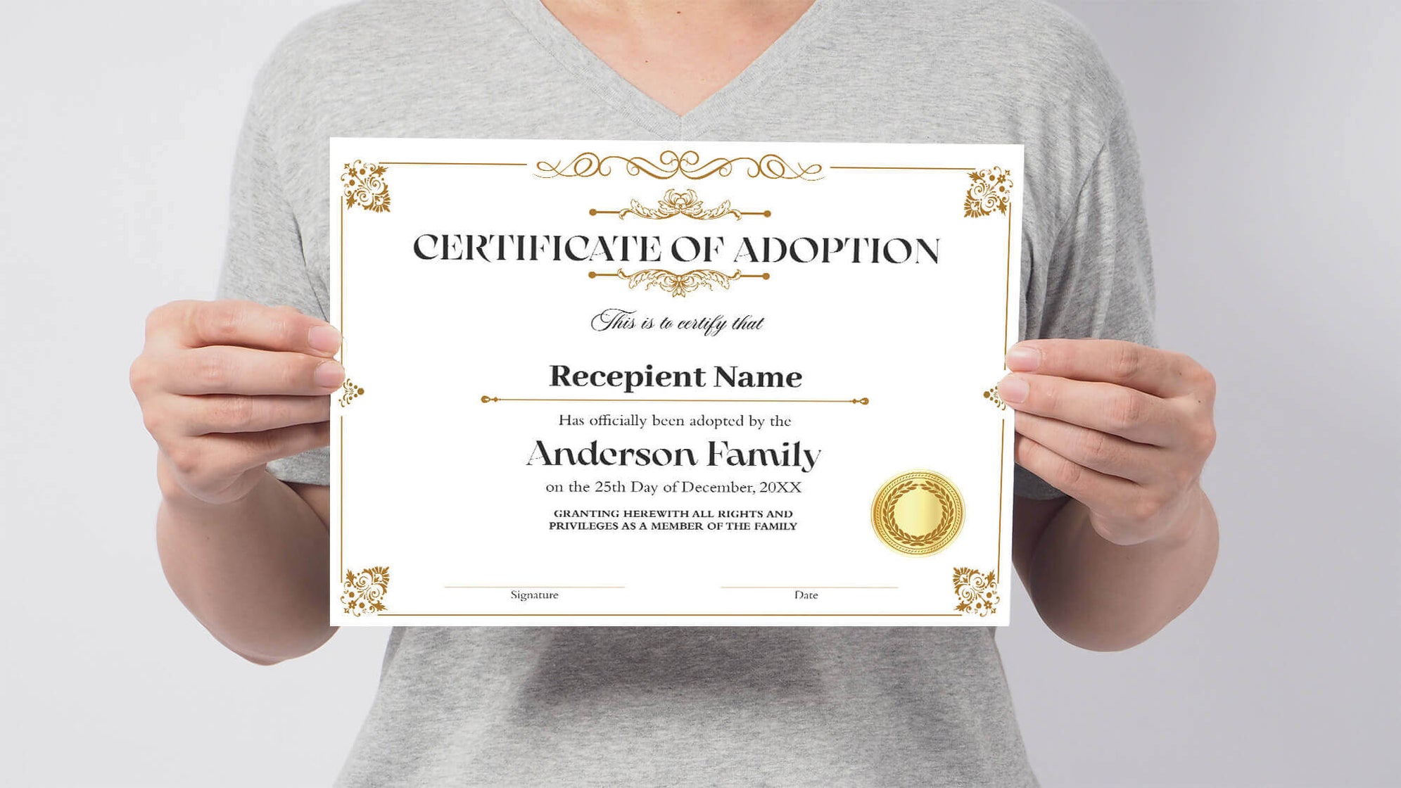 DIY Certificate of Adoption to Our Family Template - Posh Park