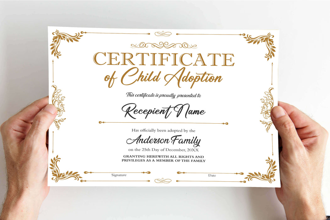 Customizable Certificate of Child Adoption Template | Gift Certificate for Step Mother - Posh Park customizable-certificate-of-child-adoption-template-gift-certificate-for-step-mother-posh-park