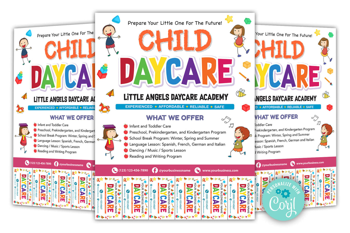 diy-child-daycare-flyer-with-tearoff-customizable-template-posh-park for Free Printable Daycare Flyer Templates DIY Child Daycare Flyer With Tearoff Customizable Template - Posh Park for Free Printable Daycare Flyer Templates