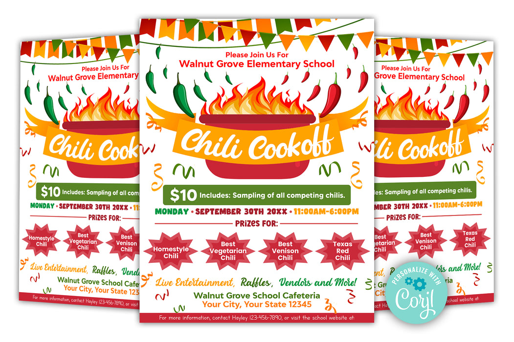 Editable Chili Cookoff Flyer Template