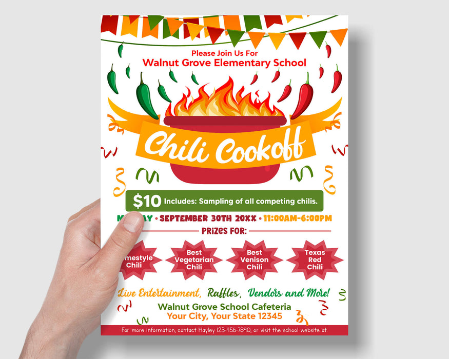 Editable Chili Cookoff Flyer Template