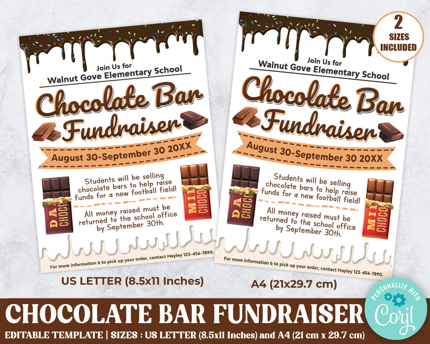Customizable Chocolate Bar Fundraiser Flyer Template