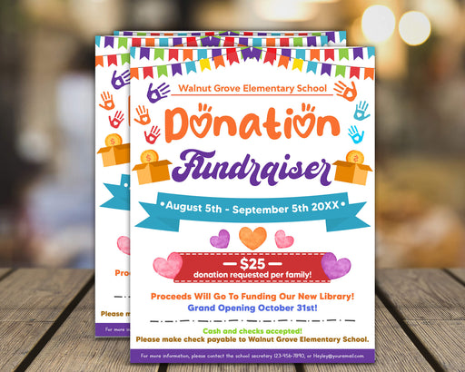 DIY Donation Fundraiser Flyer | Editable Fundraiser Flyer Template