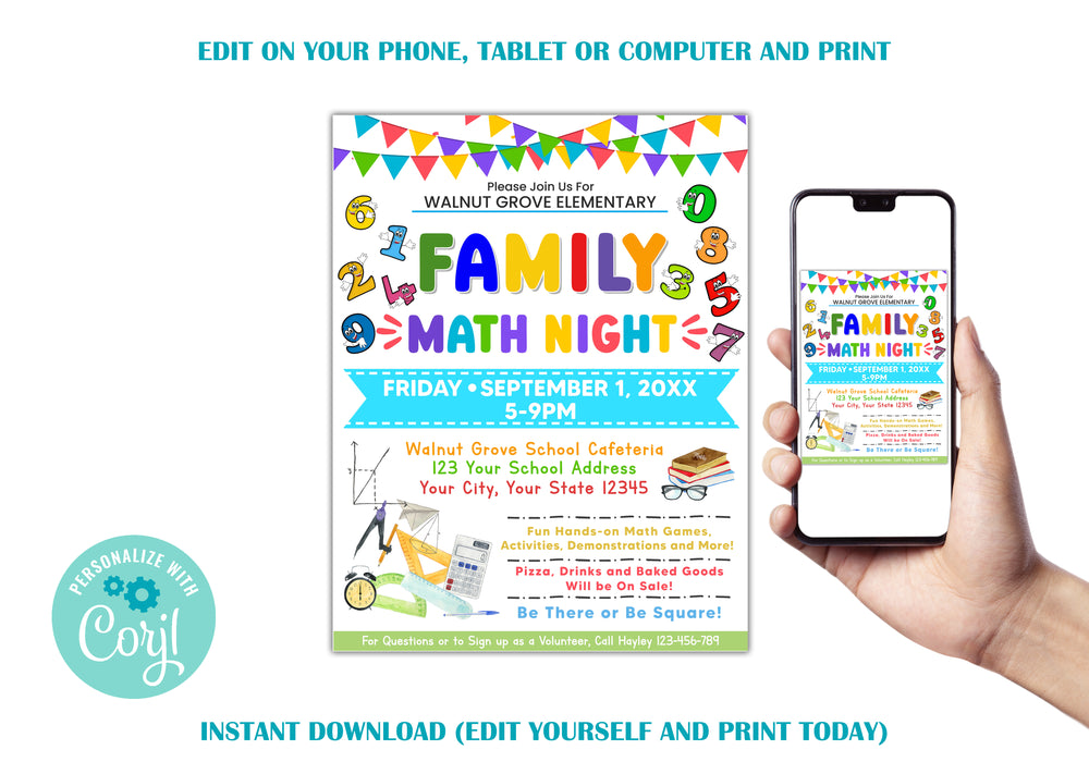 Mathematic Invitation Editable Math Invitation How To Use Meet The Teacher Templates