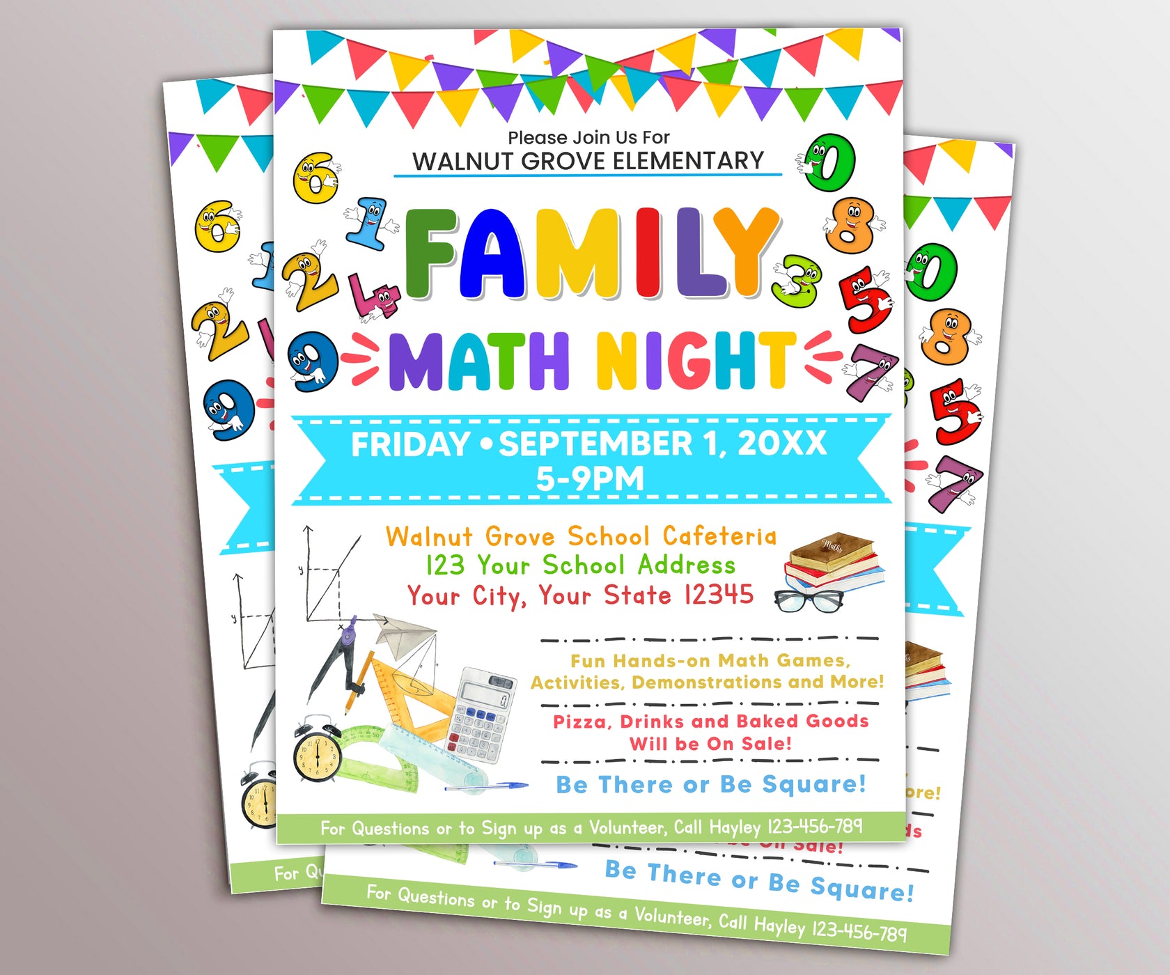 Informative Flyers Math DIY Editable Family Math Night Flyer Template — Posh Park
